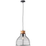 Brilliant Avia Hanglamp Metaal Hout Zwart | 350mm - Geschikt voor 1x E27