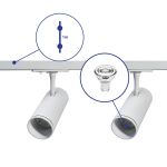 Bright Choice Complete Set 1-Fase Rail 1 Meter Wit | incl. 2x Spot + GU10 2700K 3W Dimbaar + Eindkap, Voedingsconnector