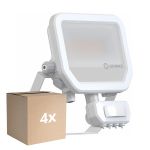 Voordeelpak 4x Ledvance LED Breedstraler Aluminium Wit 17W 2400lm 100D - 840 Koel Wit | IP65 - Bewegings- en Lichtsensor - Symmetrisch