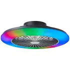 Brilliant Salerno Plafondventilator Kunststof Metaal Zwart 36W 4700lm - 830-865 CCT+RGB | 485mm - Afstandsbediening Dimbaar
